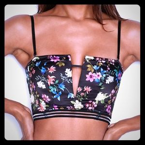 Floral Plunge Bustier